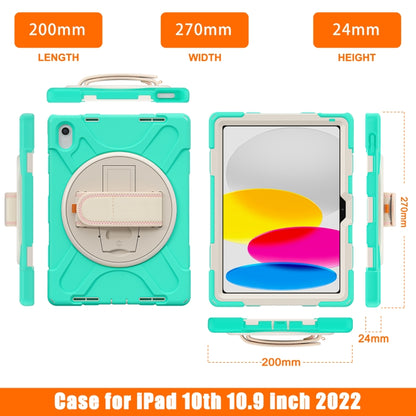 For iPad 2025 / 2022 Rotatable Kickstand Grip Heavy Duty Hard Rugged Tablet Case(Mint Green) - iPad 2025 / 2022 Cases by buy2fix | Online Shopping UK | buy2fix