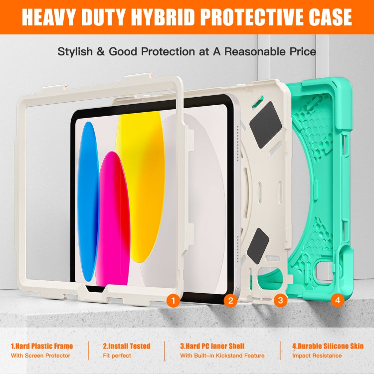 For iPad 2025 / 2022 Rotatable Kickstand Grip Heavy Duty Hard Rugged Tablet Case(Mint Green) - iPad 2025 / 2022 Cases by buy2fix | Online Shopping UK | buy2fix