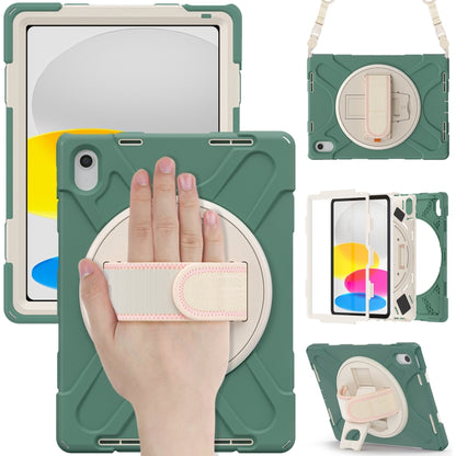 For iPad 2025 / 2022 Rotatable Kickstand Grip Heavy Duty Hard Rugged Tablet Case(Emerald Green) - iPad 2025 / 2022 Cases by buy2fix | Online Shopping UK | buy2fix