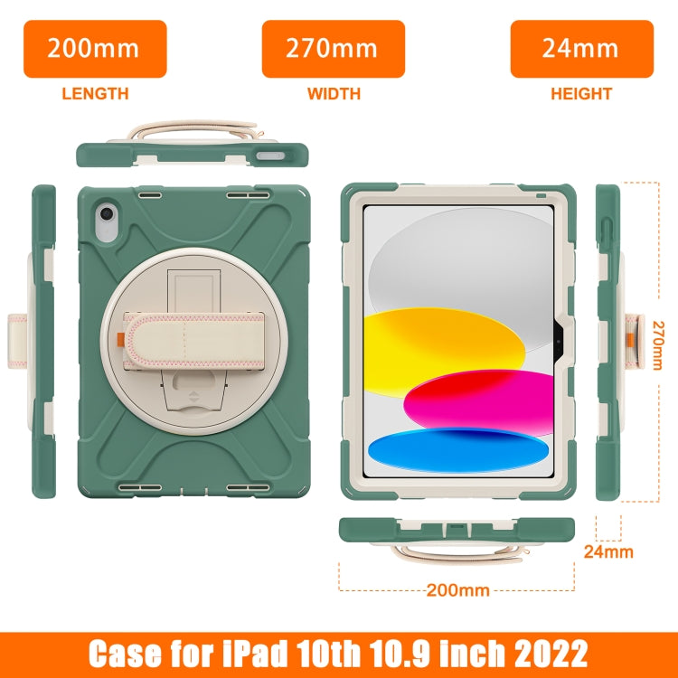 For iPad 2025 / 2022 Rotatable Kickstand Grip Heavy Duty Hard Rugged Tablet Case(Emerald Green) - iPad 2025 / 2022 Cases by buy2fix | Online Shopping UK | buy2fix
