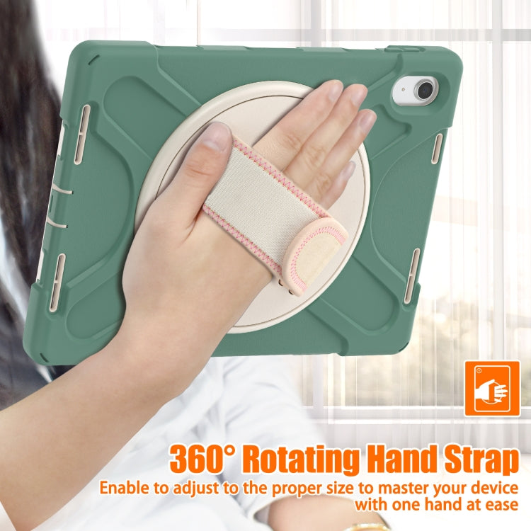 For iPad 2025 / 2022 Rotatable Kickstand Grip Heavy Duty Hard Rugged Tablet Case(Emerald Green) - iPad 2025 / 2022 Cases by buy2fix | Online Shopping UK | buy2fix