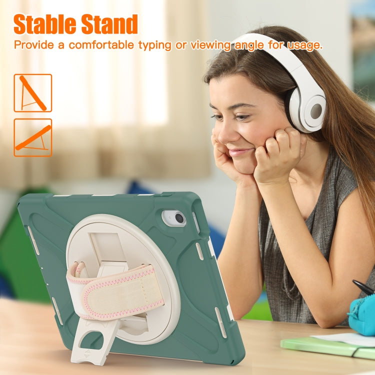 For iPad 2025 / 2022 Rotatable Kickstand Grip Heavy Duty Hard Rugged Tablet Case(Emerald Green) - iPad 2025 / 2022 Cases by buy2fix | Online Shopping UK | buy2fix