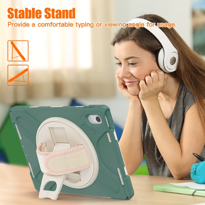 For iPad 2025 / 2022 Rotatable Kickstand Grip Heavy Duty Hard Rugged Tablet Case(Emerald Green) - iPad 2025 / 2022 Cases by buy2fix | Online Shopping UK | buy2fix