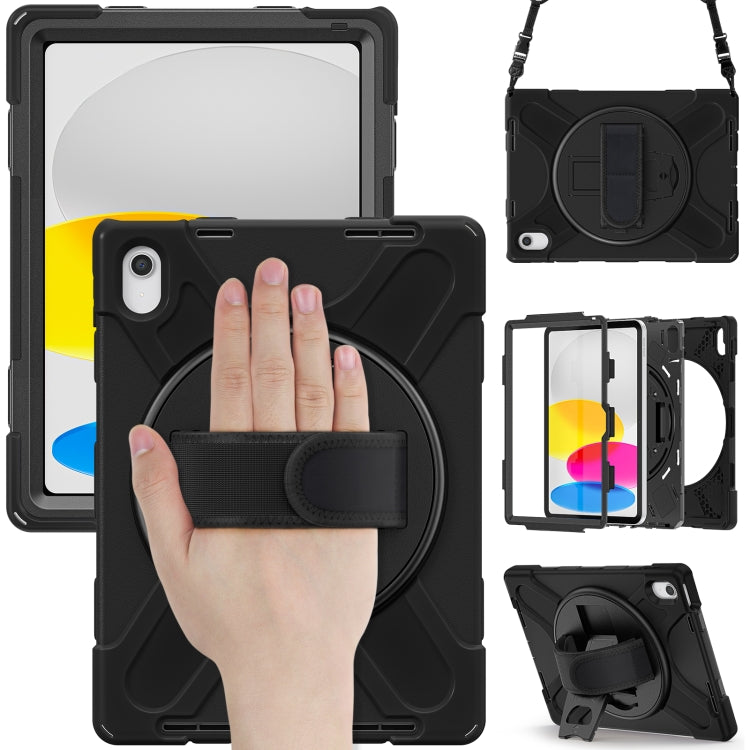For iPad 2025 / 2022 Rotatable Kickstand Grip Heavy Duty Hard Rugged Tablet Case(Black) - iPad 2025 / 2022 Cases by buy2fix | Online Shopping UK | buy2fix