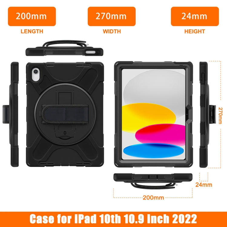For iPad 2025 / 2022 Rotatable Kickstand Grip Heavy Duty Hard Rugged Tablet Case(Black) - iPad 2025 / 2022 Cases by buy2fix | Online Shopping UK | buy2fix