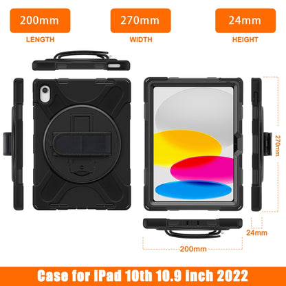 For iPad 2025 / 2022 Rotatable Kickstand Grip Heavy Duty Hard Rugged Tablet Case(Black) - iPad 2025 / 2022 Cases by buy2fix | Online Shopping UK | buy2fix