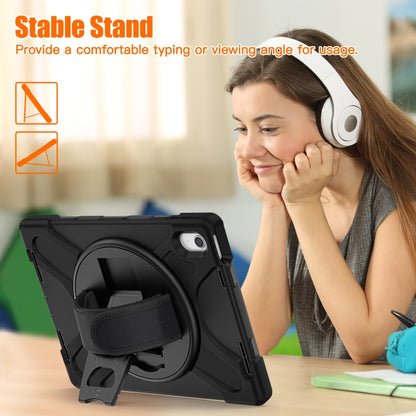 For iPad 2025 / 2022 Rotatable Kickstand Grip Heavy Duty Hard Rugged Tablet Case(Black) - iPad 2025 / 2022 Cases by buy2fix | Online Shopping UK | buy2fix