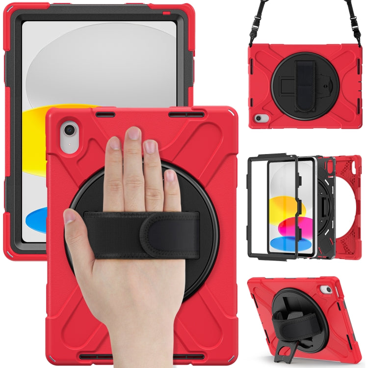 For iPad 2025 / 2022 Rotatable Kickstand Grip Heavy Duty Hard Rugged Tablet Case(Red) - iPad 2025 / 2022 Cases by buy2fix | Online Shopping UK | buy2fix