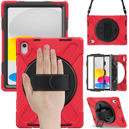 For iPad 2025 / 2022 Rotatable Kickstand Grip Heavy Duty Hard Rugged Tablet Case(Red) - iPad 2025 / 2022 Cases by buy2fix | Online Shopping UK | buy2fix
