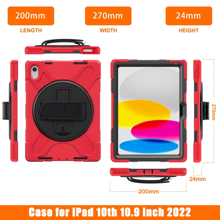 For iPad 2025 / 2022 Rotatable Kickstand Grip Heavy Duty Hard Rugged Tablet Case(Red) - iPad 2025 / 2022 Cases by buy2fix | Online Shopping UK | buy2fix