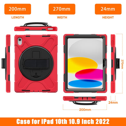 For iPad 2025 / 2022 Rotatable Kickstand Grip Heavy Duty Hard Rugged Tablet Case(Red) - iPad 2025 / 2022 Cases by buy2fix | Online Shopping UK | buy2fix