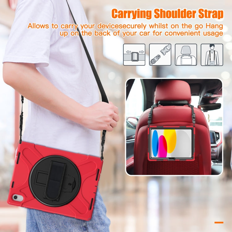 For iPad 2025 / 2022 Rotatable Kickstand Grip Heavy Duty Hard Rugged Tablet Case(Red) - iPad 2025 / 2022 Cases by buy2fix | Online Shopping UK | buy2fix