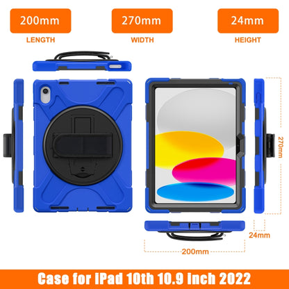 For iPad 2025 / 2022 Rotatable Kickstand Grip Heavy Duty Hard Rugged Tablet Case(Blue) - iPad 2025 / 2022 Cases by buy2fix | Online Shopping UK | buy2fix