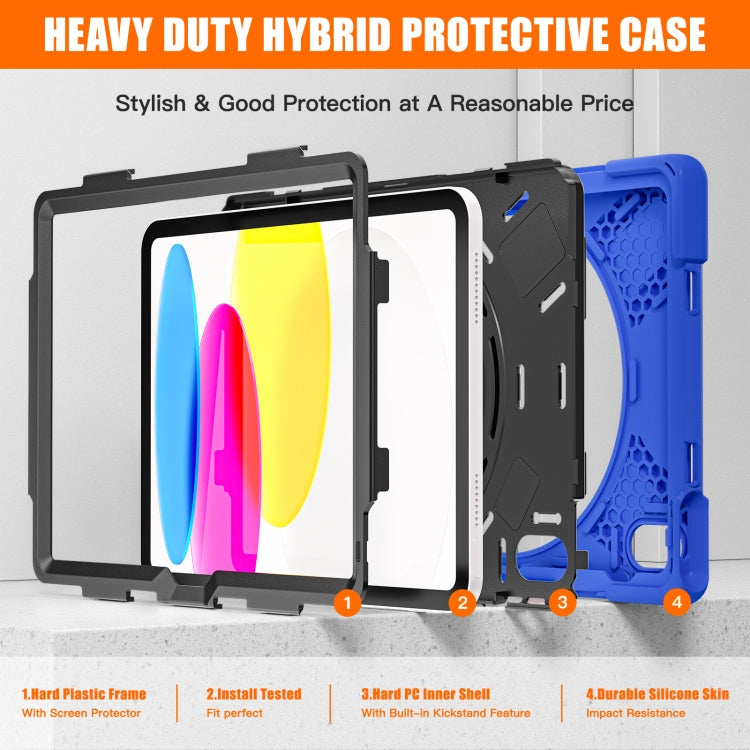 For iPad 2025 / 2022 Rotatable Kickstand Grip Heavy Duty Hard Rugged Tablet Case(Blue) - iPad 2025 / 2022 Cases by buy2fix | Online Shopping UK | buy2fix