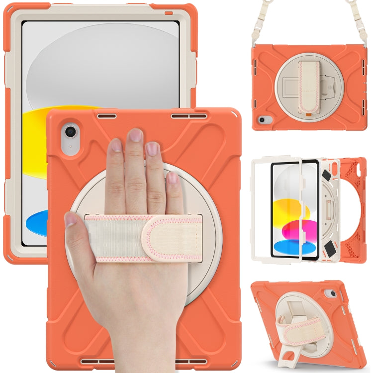 For iPad 2025 / 2022 Rotatable Kickstand Grip Heavy Duty Hard Rugged Tablet Case(Coral Orange) - iPad 2025 / 2022 Cases by buy2fix | Online Shopping UK | buy2fix