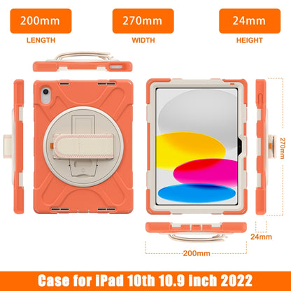 For iPad 2025 / 2022 Rotatable Kickstand Grip Heavy Duty Hard Rugged Tablet Case(Coral Orange) - iPad 2025 / 2022 Cases by buy2fix | Online Shopping UK | buy2fix