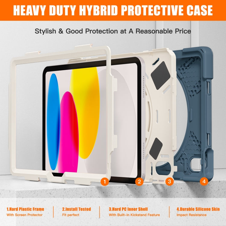 For iPad 2025 / 2022 Rotatable Kickstand Grip Heavy Duty Hard Rugged Tablet Case(Cornflower Blue) - iPad 2025 / 2022 Cases by buy2fix | Online Shopping UK | buy2fix