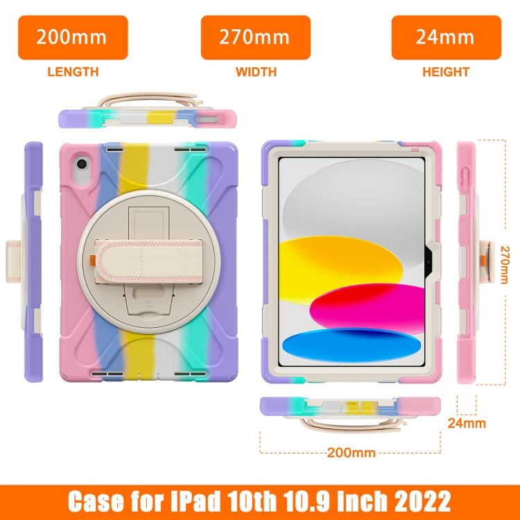 For iPad 2025 / 2022 Rotatable Kickstand Grip Heavy Duty Hard Rugged Tablet Case(Colorful Pink) - iPad 2025 / 2022 Cases by buy2fix | Online Shopping UK | buy2fix