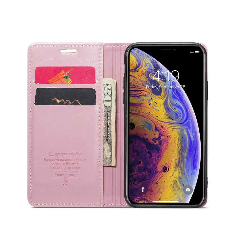 For iPhone XS CaseMe 003 Crazy Horse Texture Leather Phone Case(Rose Gold) - More iPhone Cases by CaseMe | Online Shopping UK | buy2fix