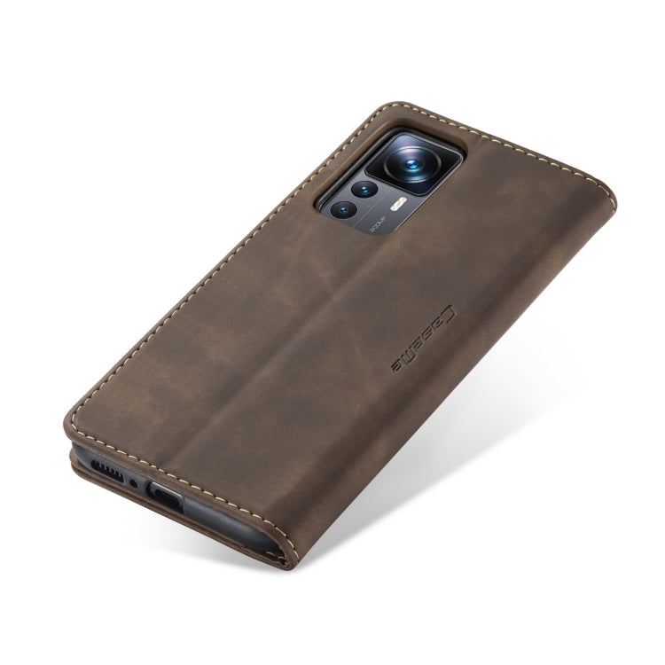 For Xiaomi 12T / 12T Pro CaseMe 013 Multifunctional Horizontal Flip Leather Phone Case(Coffee) by CaseMe