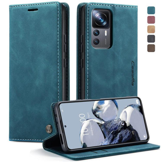 For Xiaomi 12T / 12T Pro CaseMe 013 Multifunctional Horizontal Flip Leather Phone Case(Blue) by CaseMe