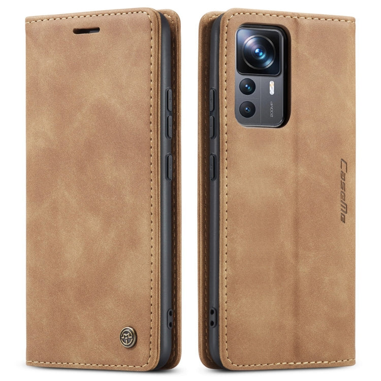 For Xiaomi 12T / 12T Pro CaseMe 013 Multifunctional Horizontal Flip Leather Phone Case(Brown) by CaseMe