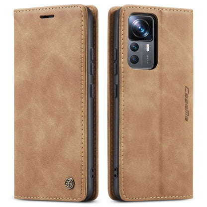 For Xiaomi 12T / 12T Pro CaseMe 013 Multifunctional Horizontal Flip Leather Phone Case(Brown) by CaseMe