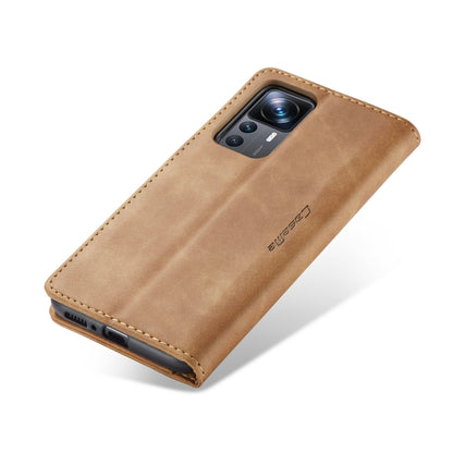 For Xiaomi 12T / 12T Pro CaseMe 013 Multifunctional Horizontal Flip Leather Phone Case(Brown) by CaseMe