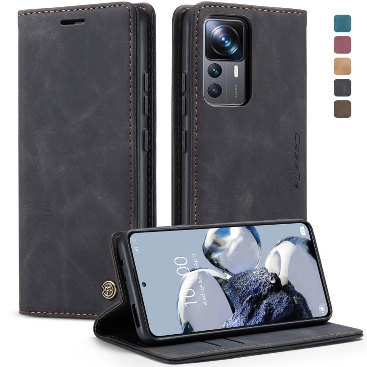 For Xiaomi 12T / 12T Pro CaseMe 013 Multifunctional Horizontal Flip Leather Phone Case(Black) by CaseMe