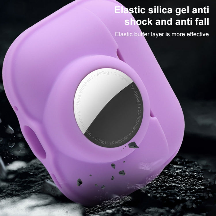 For AirPods Pro 2 / AirTag 2 in 1 Shockproof Full Coverage Silicone Protective Case(Purple) - For AirPods Pro 2 by buy2fix | Online Shopping UK | buy2fix