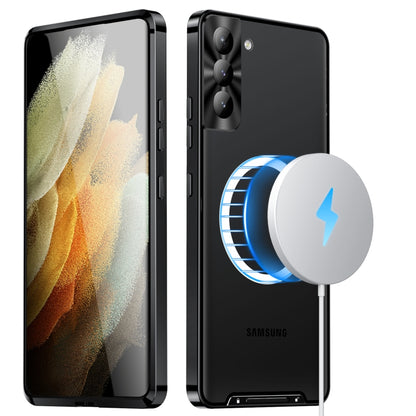 For Samsung Galaxy S21 FE 5G Frosted Metal Phone Case(Black) - Galaxy Phone Cases by buy2fix | Online Shopping UK | buy2fix