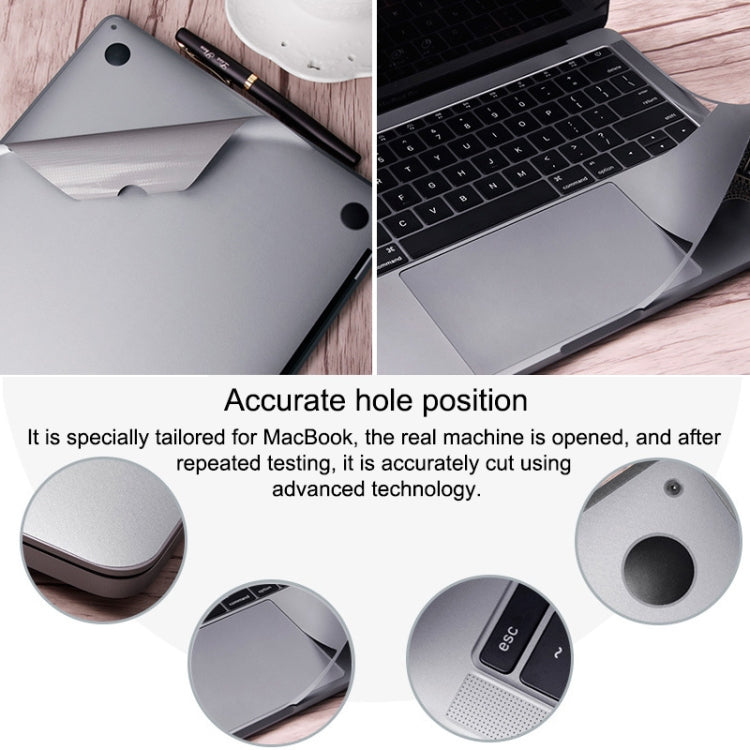 For MacBook Pro 16 inch A2141 (with Touch Bar) 4 in 1 Upper Cover Film + Bottom Cover Film + Full-support Film + Touchpad Film Laptop Body Protective Film Sticker(Apple Silver) - Protector Sticker by buy2fix | Online Shopping UK | buy2fix