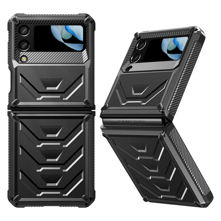 For Samsung Galaxy Z Flip4 5G SM-F721 Armored All-inclusive Shockproof Folding Phone Case(Black) - Galaxy Z Flip4 5G Cases by buy2fix | Online Shopping UK | buy2fix