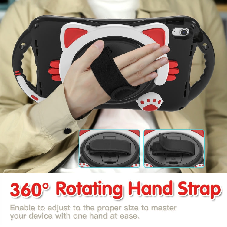 For iPad 2025 / 2022 Cute Cat King Kids Shockproof Silicone Tablet Case(Black Red) - iPad 2025 / 2022 Cases by buy2fix | Online Shopping UK | buy2fix