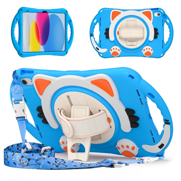 For iPad 2025 / 2022 Cute Cat King Kids Shockproof Silicone Tablet Case(Light Blue) - iPad 2025 / 2022 Cases by buy2fix | Online Shopping UK | buy2fix