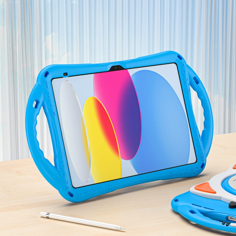 For iPad 2025 / 2022 Cute Cat King Kids Shockproof Silicone Tablet Case(Light Blue) - iPad 2025 / 2022 Cases by buy2fix | Online Shopping UK | buy2fix