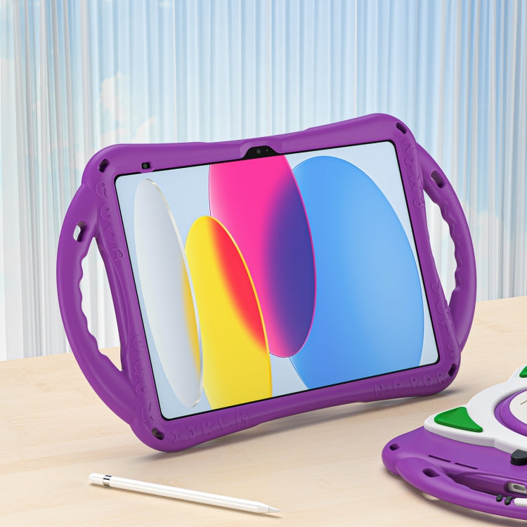 For iPad 2025 / 2022 Cute Cat King Kids Shockproof Silicone Tablet Case(Purple) - iPad 2025 / 2022 Cases by buy2fix | Online Shopping UK | buy2fix