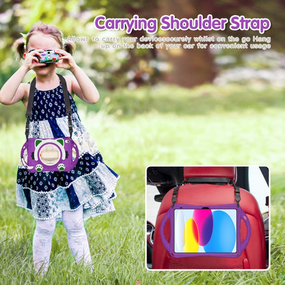 For iPad 2025 / 2022 Cute Cat King Kids Shockproof Silicone Tablet Case(Purple) - iPad 2025 / 2022 Cases by buy2fix | Online Shopping UK | buy2fix