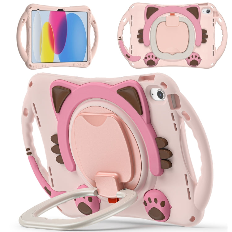 For iPad 2025 / 2022 Cute Cat King Kids Shockproof Silicone Tablet Case(Pink) - iPad 2025 / 2022 Cases by buy2fix | Online Shopping UK | buy2fix