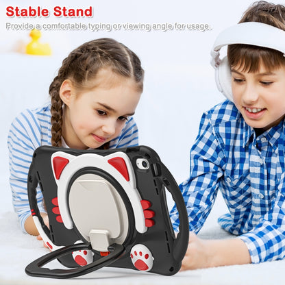 For iPad 2025 / 2022 Cute Cat King Kids Shockproof Silicone Tablet Case(Black Red) - iPad 2025 / 2022 Cases by buy2fix | Online Shopping UK | buy2fix