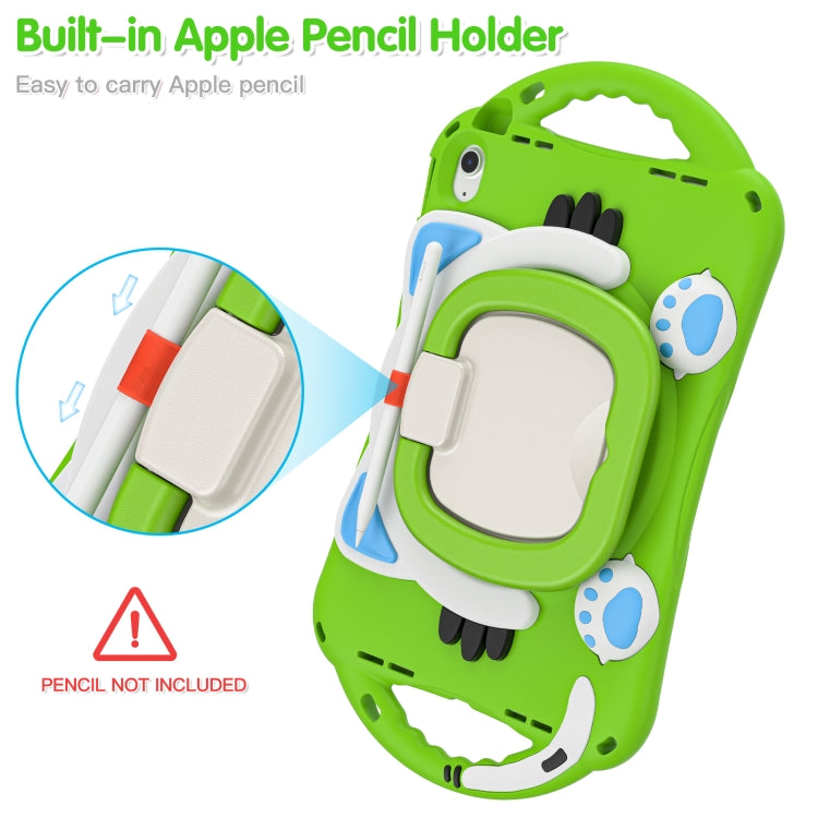 For iPad 2025 / 2022 Cute Cat King Kids Shockproof Silicone Tablet Case(Green) - iPad 2025 / 2022 Cases by buy2fix | Online Shopping UK | buy2fix
