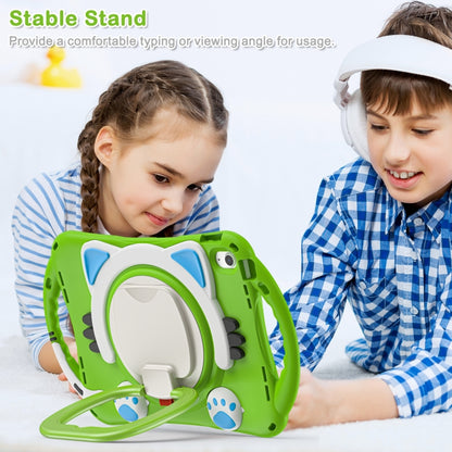 For iPad 2025 / 2022 Cute Cat King Kids Shockproof Silicone Tablet Case(Green) - iPad 2025 / 2022 Cases by buy2fix | Online Shopping UK | buy2fix