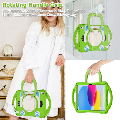 For iPad 2025 / 2022 Cute Cat King Kids Shockproof Silicone Tablet Case(Green) - iPad 2025 / 2022 Cases by buy2fix | Online Shopping UK | buy2fix