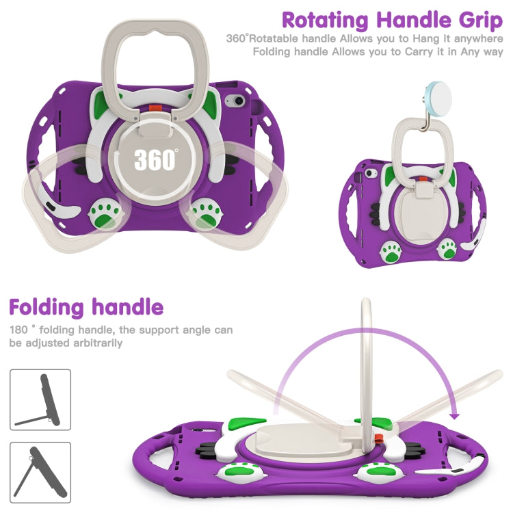 For iPad 2025 / 2022 Cute Cat King Kids Shockproof Silicone Tablet Case(Purple) - iPad 2025 / 2022 Cases by buy2fix | Online Shopping UK | buy2fix