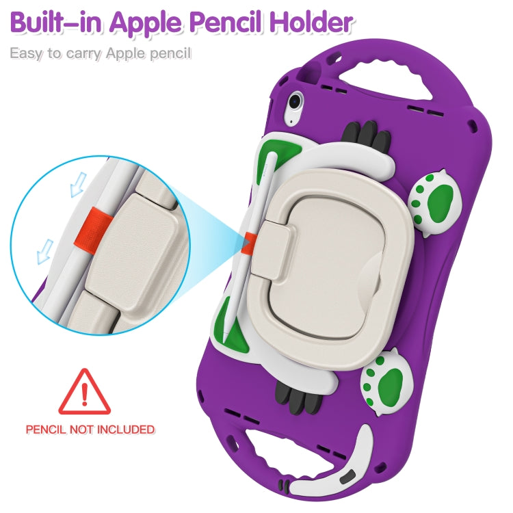 For iPad 2025 / 2022 Cute Cat King Kids Shockproof Silicone Tablet Case(Purple) - iPad 2025 / 2022 Cases by buy2fix | Online Shopping UK | buy2fix