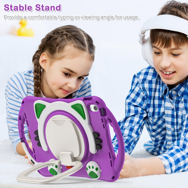 For iPad 2025 / 2022 Cute Cat King Kids Shockproof Silicone Tablet Case(Purple) - iPad 2025 / 2022 Cases by buy2fix | Online Shopping UK | buy2fix