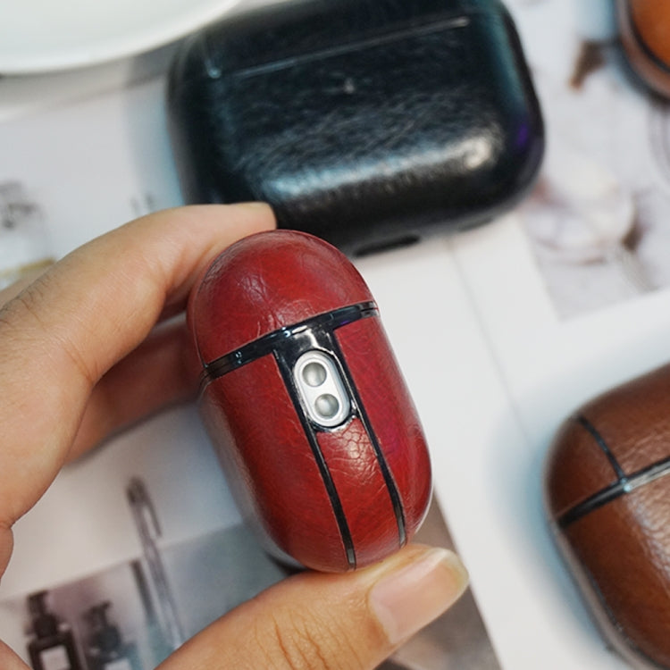 For AirPods Pro 2 Wireless Earphone Leather Shockproof Protective Case with Lanyard(Red) by buy2fix