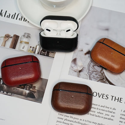 For AirPods Pro 2 Wireless Earphone Leather Shockproof Protective Case with Lanyard(Red) by buy2fix