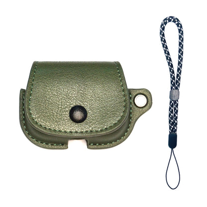 For AirPods 3 Backpack Style PU Leather Earphone Protective Case with Lanyard(Army Green) - For AirPods 3 by buy2fix | Online Shopping UK | buy2fix