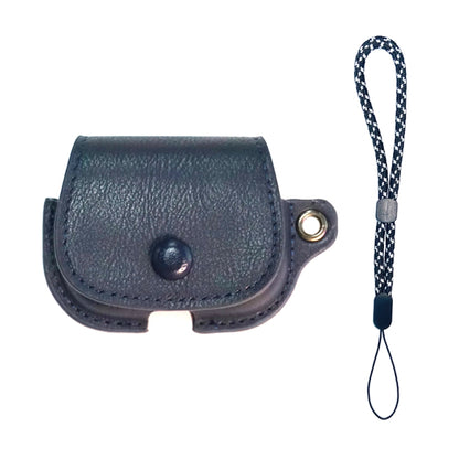 For AirPods 3 Backpack Style PU Leather Earphone Protective Case with Lanyard(Dark Blue) by buy2fix